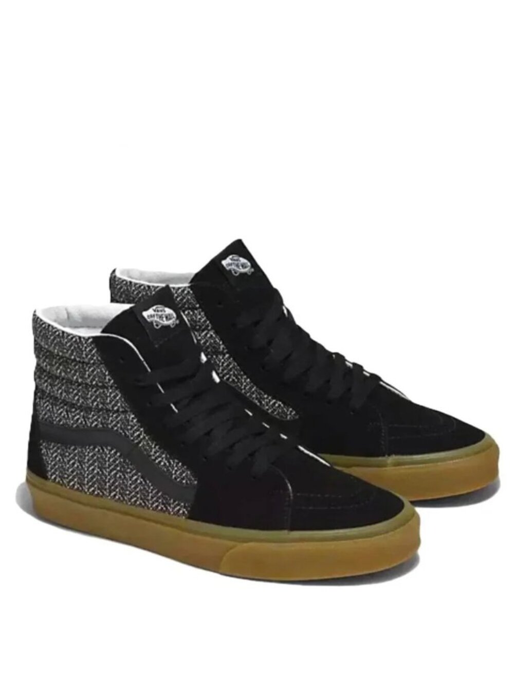 NIB - Vans SK8-Hi Herringbone, Black/Brown – Men’s 9 / Women’s 10.5